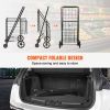 VEVOR Folding Shopping Cart, Jumbo Grocery Cart with Double Baskets, 360° Swivel Wheels, Heavy Duty Utility Cart