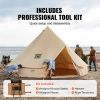 VEVOR 5-8 Person Canvas Glamping Bell Tent, Breathable Waterproof Yurt Tent with Stove Jack and Detachable Side Wall for Family Camping